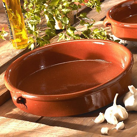 La Tienda Terra Cotta Cazuela Dish (12.8 inch, 96 oz / 12 cup capacity)