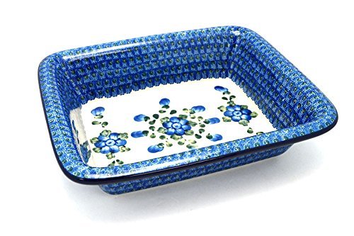Polish Pottery Baker - Casserole - Blue Poppy