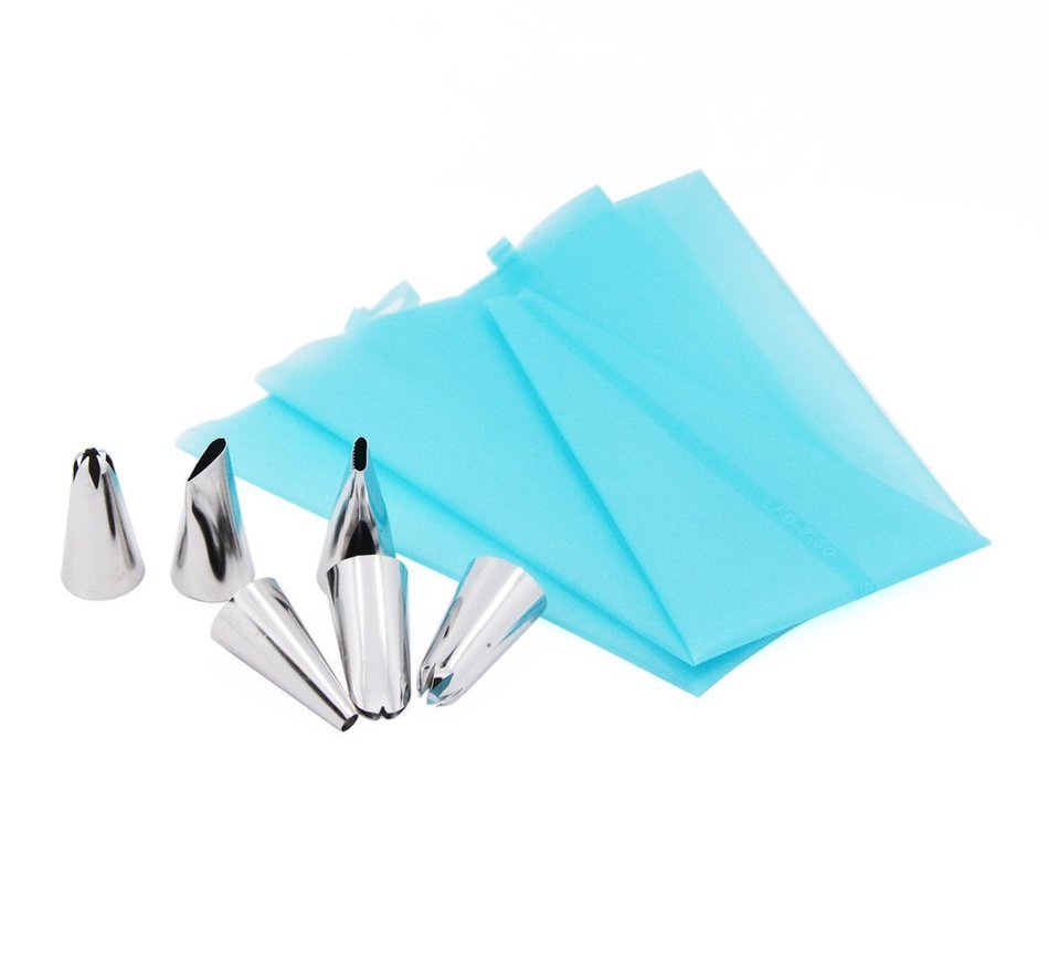 Acekit 6 Pack of Icing Piping Nozzles Cake Decoration Tips Home Baking DIY Tool With Two Pastry Bag
