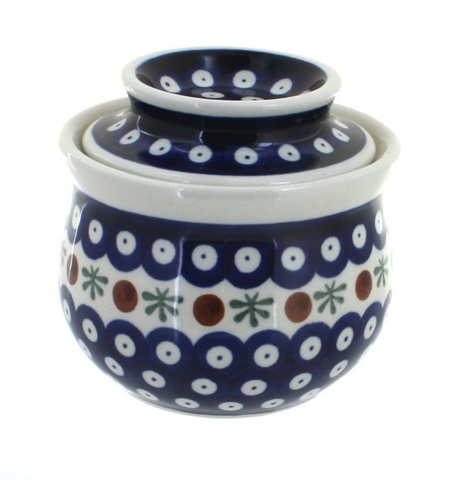 Polish Pottery Nature French Butter Dish