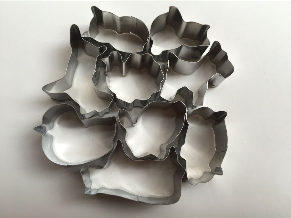 Rey 9PCS silver Color Stainless Steel Mini Cookie Chocolate Cutters，Set Assorted Shapes Cake Mold Make Animal...