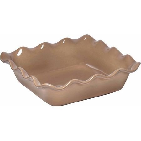 Emile Henry Ruffled Square Baking Dish 9.4" - Brown Oak
