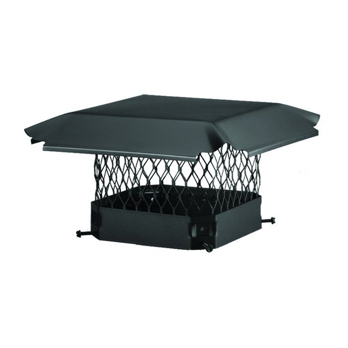 Draft King CBO1216 Bolt On Black Galvanized Steel Single Flue Chimney Cap, 12" x 16"
