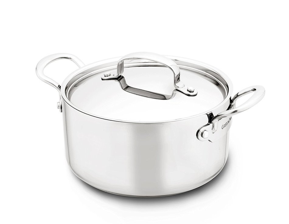 GreenPan Barcelona 3 Quart Triple Layered Stainless Steel Non-Stick Ceramic Covered Casserole