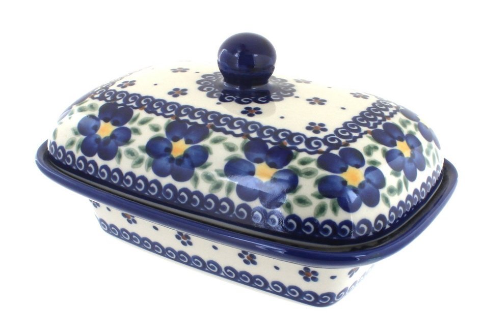 Polish Pottery Spring Blossom Butter Dish