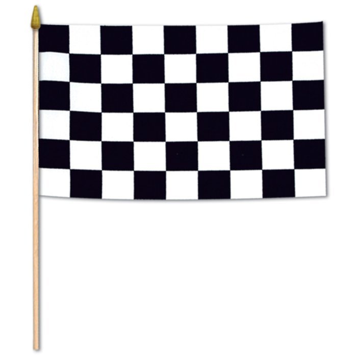 Beistle 50982 12-Pack Checkered Rayon Flags, 4 by 6-Inch
