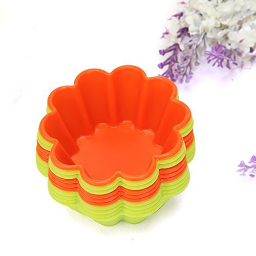 "10pcs Silicone Flower Shape Cake Mold Mould Pudding Muffin Baking" shopping N3