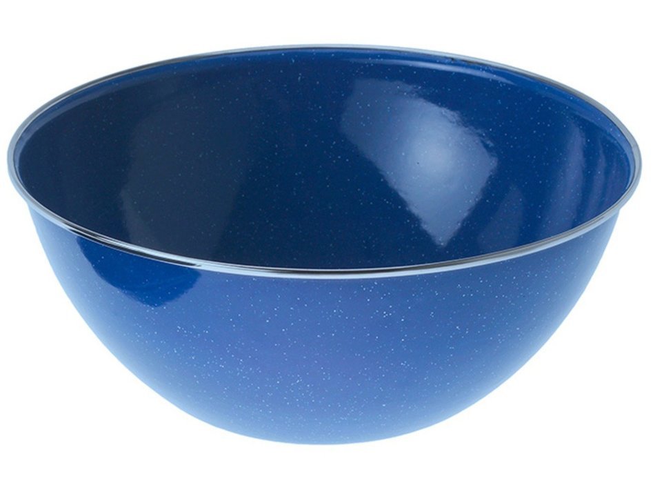 GSI Outdoors Stainless Steel Rimmed 9.5" Blue Graniteware Mixing Bowl