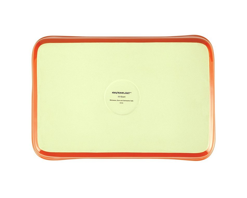 Rachael Ray 50617 Stoneware Square Baker, 2 quart, Orange N5