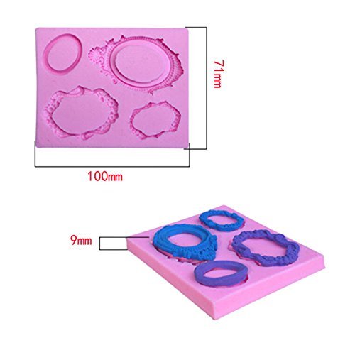 "Silicone Mirror Frame Cake Chocolate Mold Baking DIY Decorating Mould" shopping N3