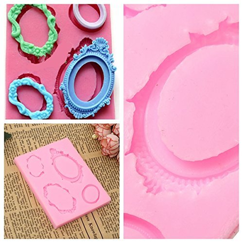 "Silicone Mirror Frame Cake Chocolate Mold Baking DIY Decorating Mould" shopping N5