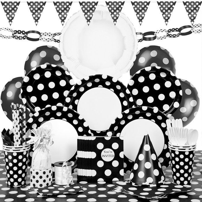 Polka Dot Cupcake Kit for 24, Black N16