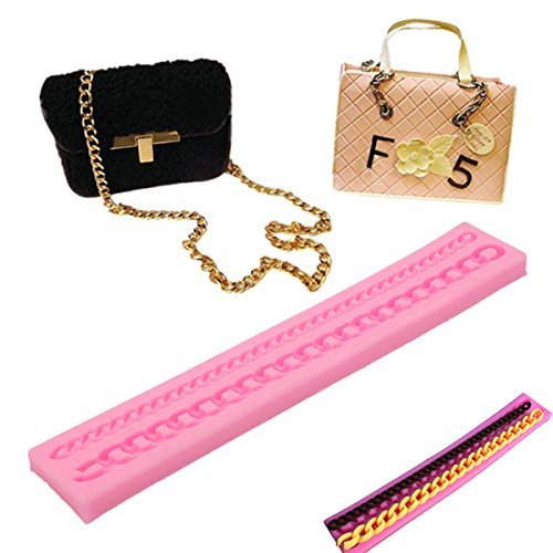 "Long Chain Silicone Fondant Mould Purse Bag Cake Mold Sugar Craft Decorating Tool" shopping N5