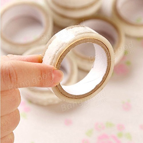 Bargain World Transparent Lace Tape Floral Decorative Lace Tape Clear Lace Tape N4