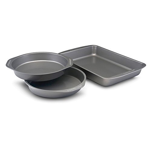 Farberware Nonstick Bakeware 3-piece Grey Cake Pan Set