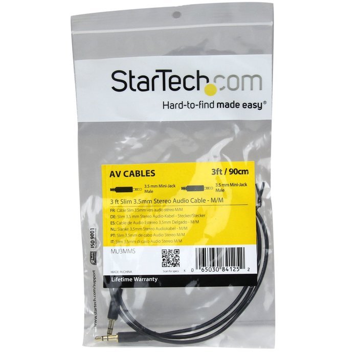 StarTech.com MU15MMS 15 feet Slim 3.5mm Stereo Audio Cable - M/M N11
