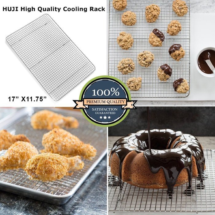 Huji Wire Chrome Plated Steel Cooling Rack Oven Safe (17" x 11.75") (1) N2