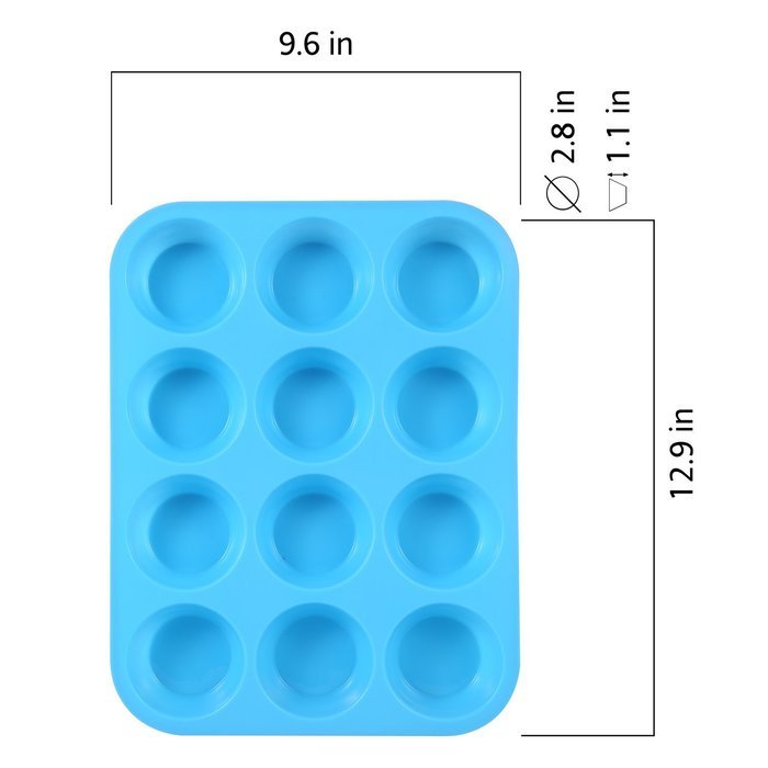 2 Pack - Silicone Cake Pan - Voljee Cupcake Molds - "Non - Stick & Dishwasher & Microwave Safe & Easy to Clean" N7