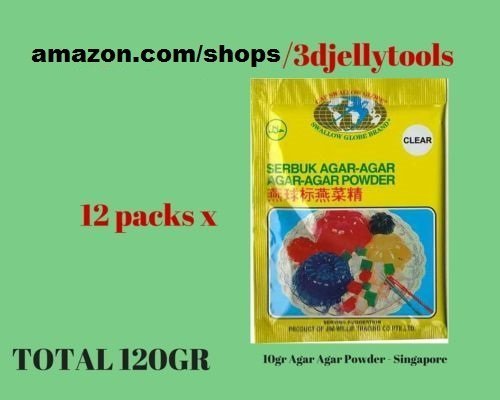 12 packs x 10gr Agar Agar Powder - Singapore - 3D Gelatin Art Cake/3D Jelly Cake