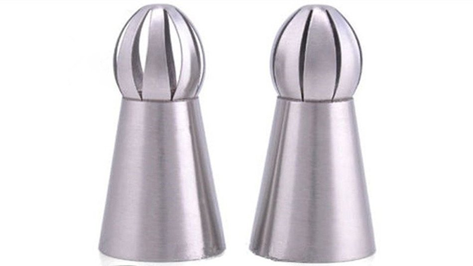 NEW 2pcs/set Sphere Ball Tips Russian Icing Piping Nozzles Tips Pastry Cake Fondant Cupcake Buttercream DIY Baking... N6