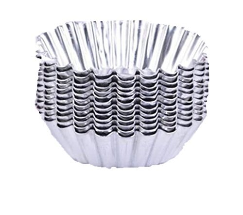 Drhob 12PCS DIY Egg tarts cake aluminum lace small jelly mold