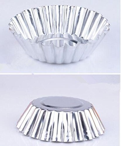 Drhob 12PCS DIY Egg tarts cake aluminum lace small jelly mold N2