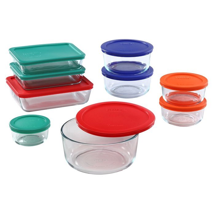 Pyrex 18 Piece Simply Store Food Storage Set, Clear