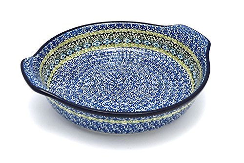 Polish Pottery Baker - Round with Grips - Large - Tranquility