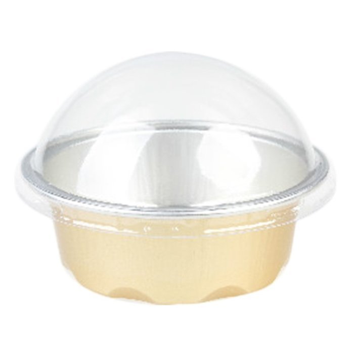 Foil Baking Cup 1.7 ounces with Lid Gold 100 count box