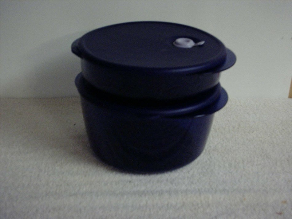 Tupperware Vent N Serve 2pc Medium Round Indigo/Mist