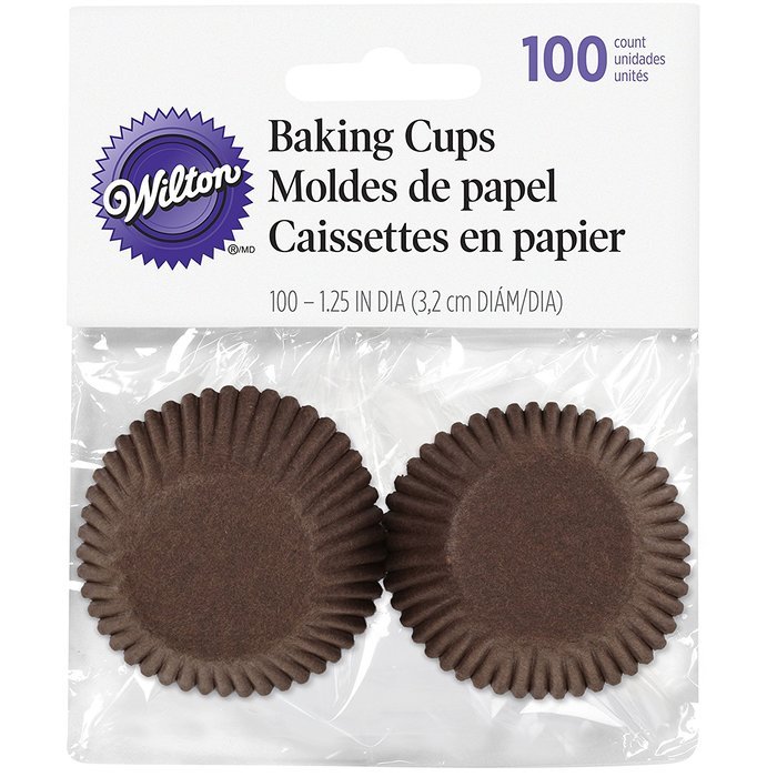 Wilton Baking Cups, 100-Pack, Mini, Brown N3