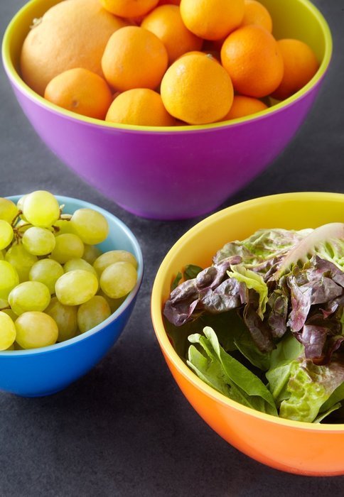 iEnjoyware Melamine Mixing Bowls - Set of 3 - Mix, Prep & Store Foods with Ease - Two-Tone Nesting Design for... N4