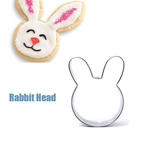 Stainless Steel Rabbit Head Shape Cookie Cutter Cake Baking Mold shopping N2