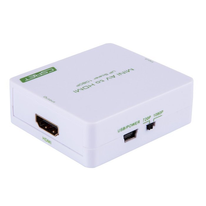 CSRET Full HD 3 RCA CVBS Composite AV to HDMI Converter Adapter Upscaler 1080P with USB Charging Cable, Supporting... N7