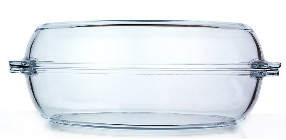 Oval Glass Casserole Baking Dish with Cover, 13"x 7.5"x 3" N2