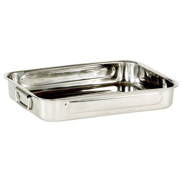 My Basics Oven Baking Pan Roasting with Drop Handles Stainless Steel 12 Inches