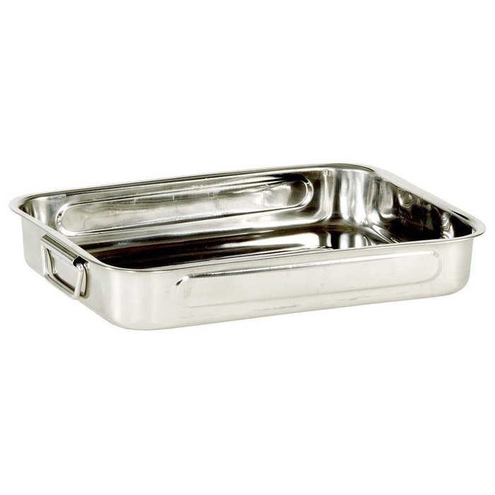 My Basics Oven Baking Pan Roasting with Drop Handles Stainless Steel 12 Inches N2