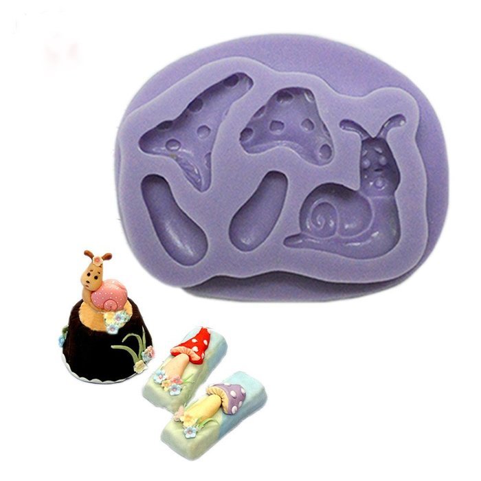 "3D Fondant Mould Mushrooms Snail Decoration Silicone Mold Silincone Fondant Mold For Cake" shopping N3