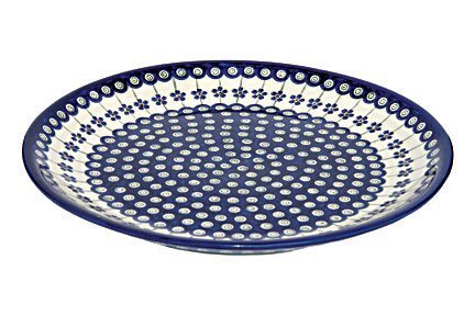 Polish Pottery Flowering Peacock Large Round Platter