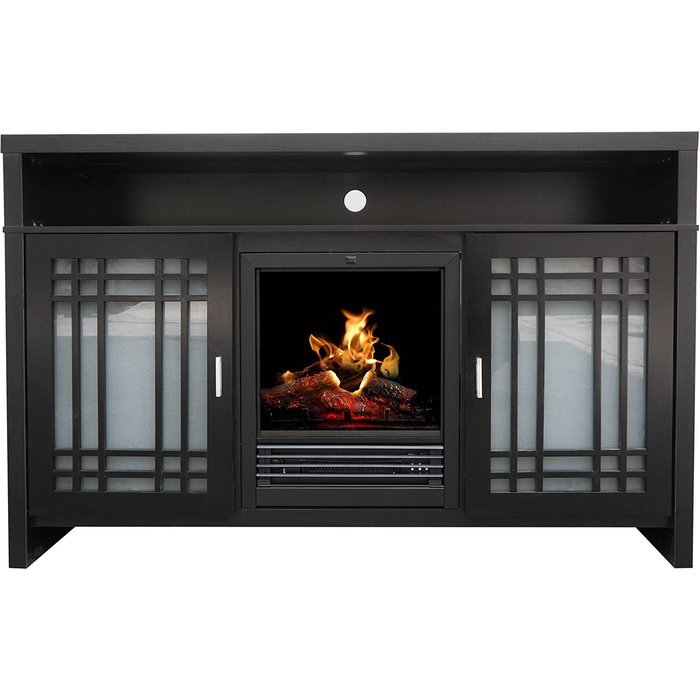 Cappuccino Decor Flame Remote Control Chateau 54" Fireplace Media Console For TV's Up To 60" N2