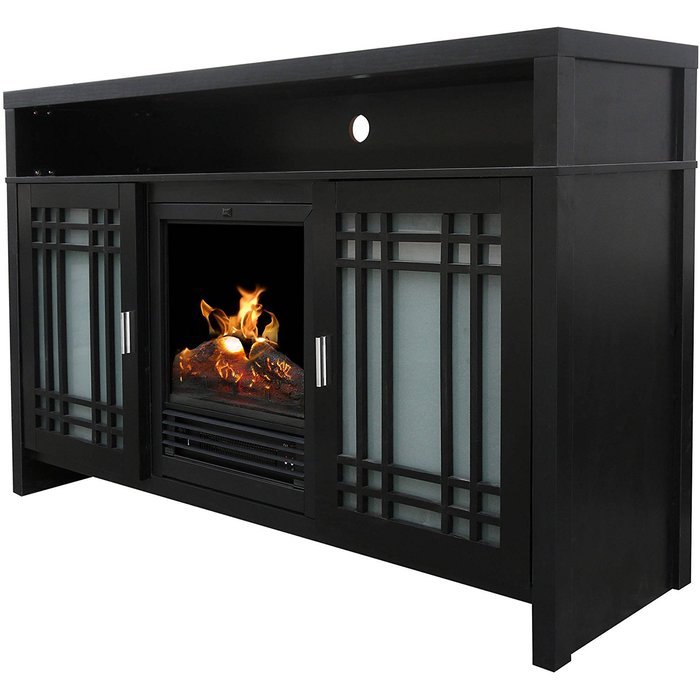Cappuccino Decor Flame Remote Control Chateau 54" Fireplace Media Console For TV's Up To 60" N3