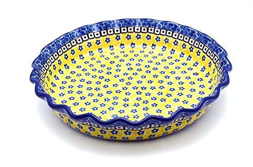 Polish Pottery Baker - Pie Dish - Fluted - Sunburst