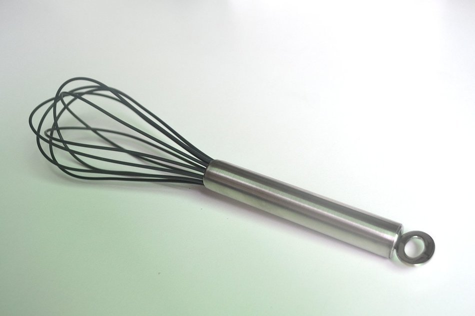 Silicone wire whisk (Grey) with stainless steel handle N3