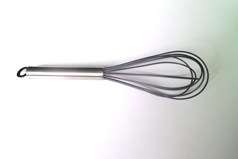 Silicone wire whisk (Grey) with stainless steel handle N4