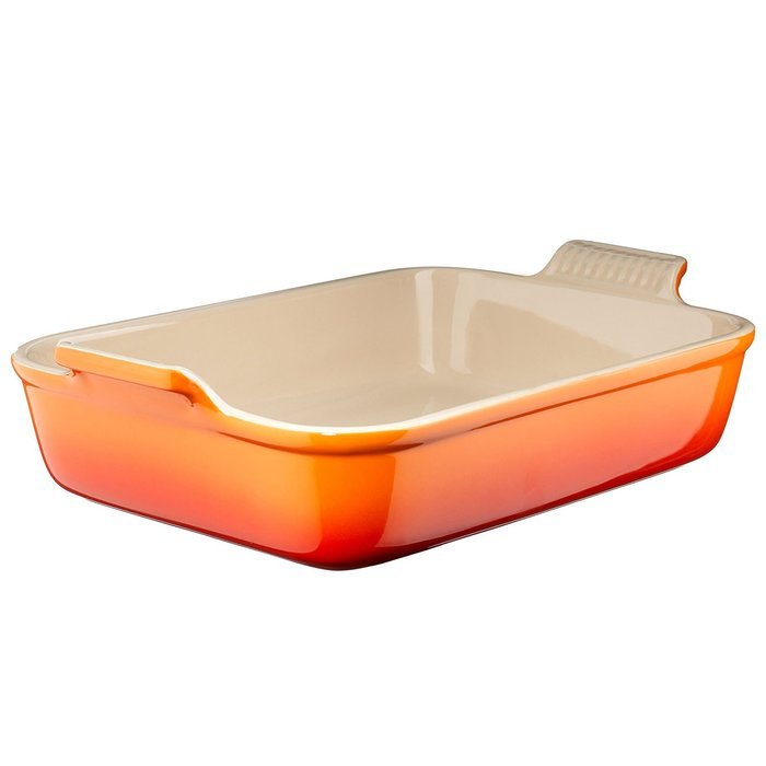Le Creuset Heritage Stoneware 10-1/2-by-7-Inch Rectangular Dish, Cerise (Cherry Red) N7