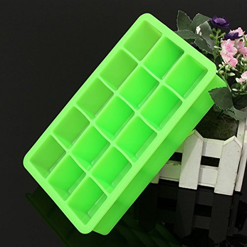 "Silicone 15 Square Cube Ice Tray Mold Pudding Jelly Mould Party Bar (Yellow)" shopping N3