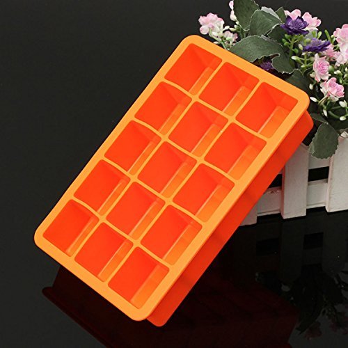 "Silicone 15 Square Cube Ice Tray Mold Pudding Jelly Mould Party Bar (Yellow)" shopping N4