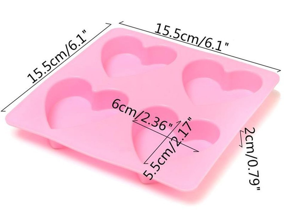 Heart Silicone Fondant Mold Cake Decorating Chocolate Baking Soap Ice Mould Tool N8