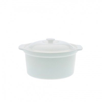 Maxwell and Williams Basics Round Casserole, 54-Ounce, White