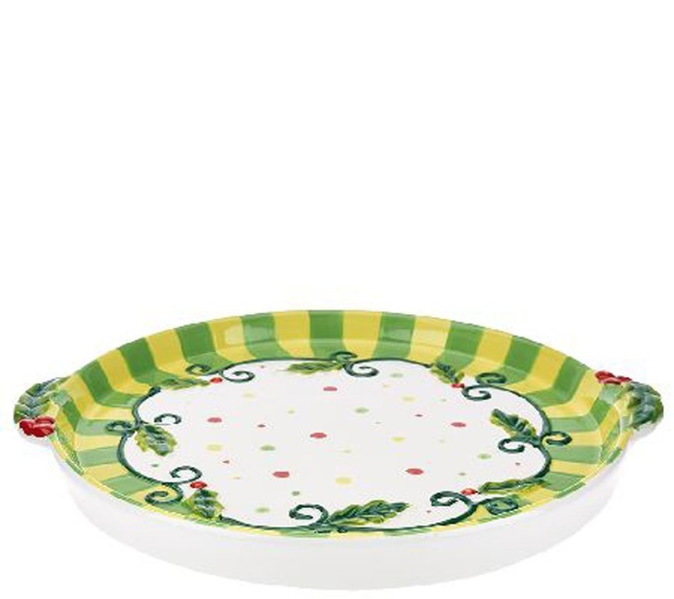 Temp-tations Wreath Fluted Tube Pan with Serving Tray & Gift Box N4